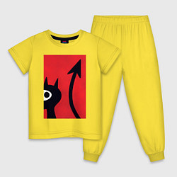 Пижама хлопковая детская Дьявольская Люси, цвет: желтый