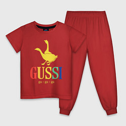 Пижама хлопковая детская GUSSI Rainbow, цвет: красный
