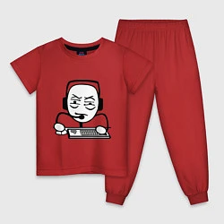 Пижама хлопковая детская Геймер, цвет: красный