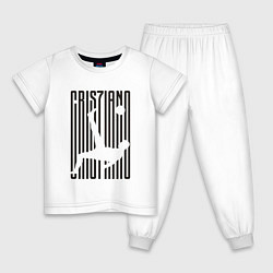 Пижама хлопковая детская Cris7iano, цвет: белый