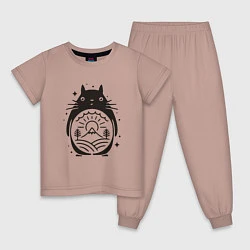 Пижама хлопковая детская Narute Totoro, цвет: пыльно-розовый