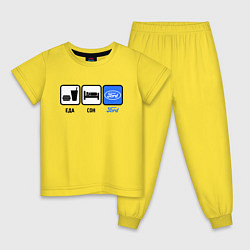 Пижама хлопковая детская Еда, сон и Ford, цвет: желтый