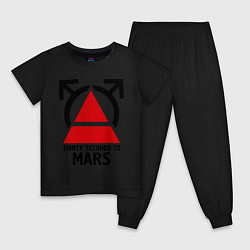 Пижама хлопковая детская Thirty Seconds To Mars, цвет: черный