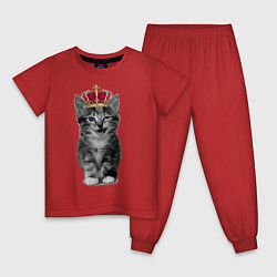 Пижама хлопковая детская Meow kitten, цвет: красный