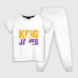 Пижама хлопковая детская King James, цвет: белый