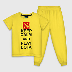 Пижама хлопковая детская Keep Calm & Play Dota, цвет: желтый