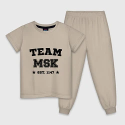 Пижама хлопковая детская Team MSK est. 1147, цвет: миндальный