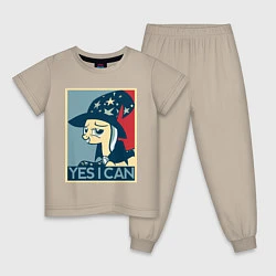 Пижама хлопковая детская MLP: Yes I Can, цвет: миндальный