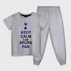 Пижама хлопковая детская Keep Calm & Spurs fan, цвет: меланж