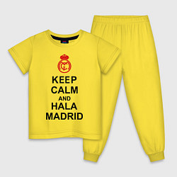 Пижама хлопковая детская Keep Calm & Hala Madrid, цвет: желтый