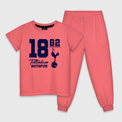 Пижама хлопковая детская FC Tottenham 1882, цвет: коралловый