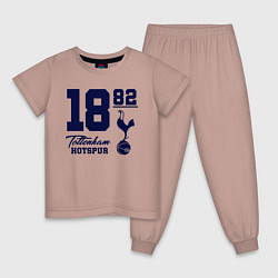 Пижама хлопковая детская FC Tottenham 1882, цвет: пыльно-розовый