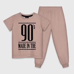 Пижама хлопковая детская Made in the 90s, цвет: пыльно-розовый