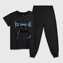 Пижама хлопковая детская Ice Takes All, цвет: черный