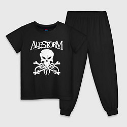 Пижама хлопковая детская Alestorm: Octopus Skull, цвет: черный