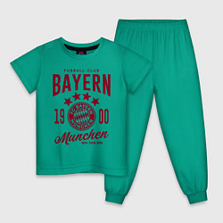 Пижама хлопковая детская Bayern Munchen 1900, цвет: зеленый