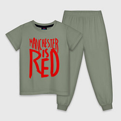 Пижама хлопковая детская Manchester is Red, цвет: авокадо