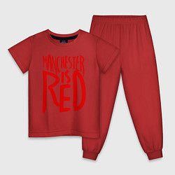 Пижама хлопковая детская Manchester is Red, цвет: красный