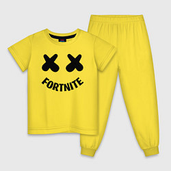 Пижама хлопковая детская FORTNITE x MARSHMELLO, цвет: желтый