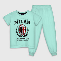 Пижама хлопковая детская Milan: I Rossoneri, цвет: мятный