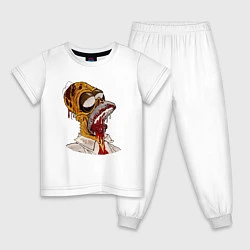 Пижама хлопковая детская Гомер-Зомби, цвет: белый