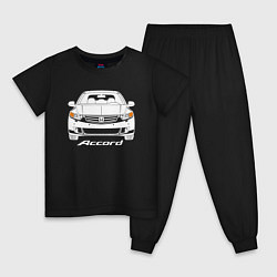 Пижама хлопковая детская Honda Accord 8, цвет: черный