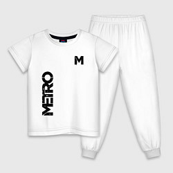 Пижама хлопковая детская METRO M, цвет: белый