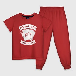 Пижама хлопковая детская Metallica Since 1981, цвет: красный