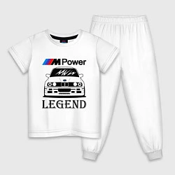 Пижама хлопковая детская BMW Power LEGEND, цвет: белый