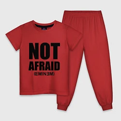 Пижама хлопковая детская Not Afraid, цвет: красный