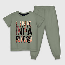 Пижама хлопковая детская Linkin Park, цвет: авокадо