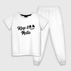 Пижама хлопковая детская Keep it Mello, цвет: белый