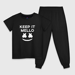 Пижама хлопковая детская Keep it Mello, цвет: черный