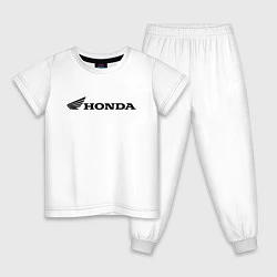 Пижама хлопковая детская HONDA, цвет: белый
