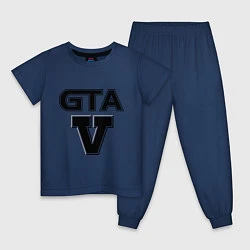 Пижама хлопковая детская GTA 5, цвет: тёмно-синий