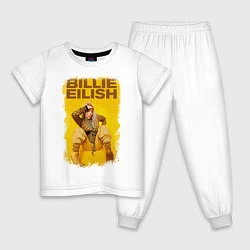Пижама хлопковая детская Billie Eilish, цвет: белый