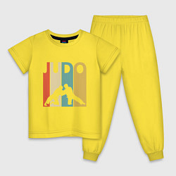 Пижама хлопковая детская Judo, цвет: желтый
