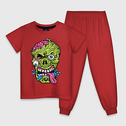 Пижама хлопковая детская Scary mask цвета красный — фото 1
