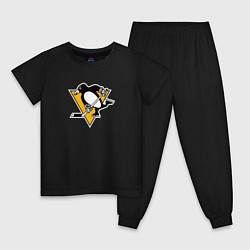 Пижама хлопковая детская Pittsburgh Penguins: Evgeni Malkin цвета черный — фото 1
