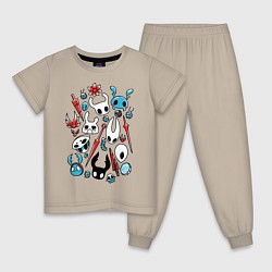 Пижама хлопковая детская Hollow Knight, цвет: миндальный