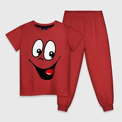 Пижама хлопковая детская Заразительная улыбка, цвет: красный