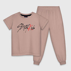 Пижама хлопковая детская STRAY KIDS FELIX, цвет: пыльно-розовый