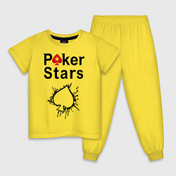 Пижама хлопковая детская Poker Stars, цвет: желтый