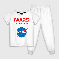 Пижама хлопковая детская Nasa Mars mission, цвет: белый