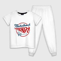 Пижама хлопковая детская Nickelback est. 1995, цвет: белый