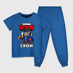 Пижама хлопковая детская BRAWL STARS CROW цвета синий — фото 1