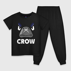 Пижама хлопковая детская Brawl Stars CROW, цвет: черный