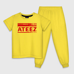 Пижама хлопковая детская Ateez, цвет: желтый