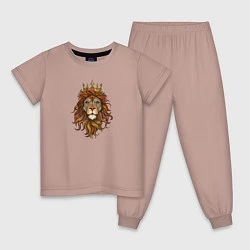 Пижама хлопковая детская Король Лев, цвет: пыльно-розовый