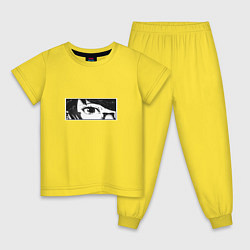 Пижама хлопковая детская Токийский гуль, цвет: желтый